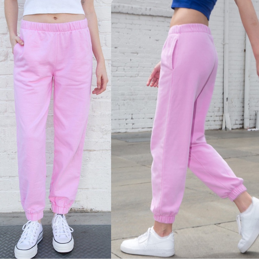 Brandy Melville Bubblegum Pink Rose Sweatpants